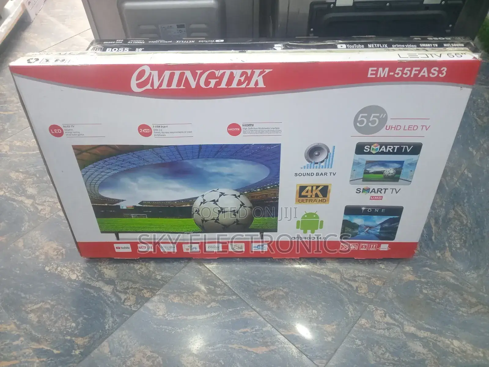 Emingtek 55inchi TV Smart Android New 20 25