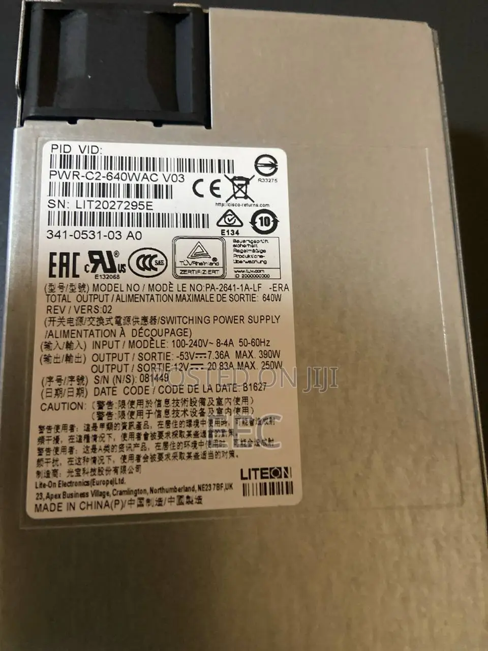 Cisco PWR-C2-640WAC Power Supply