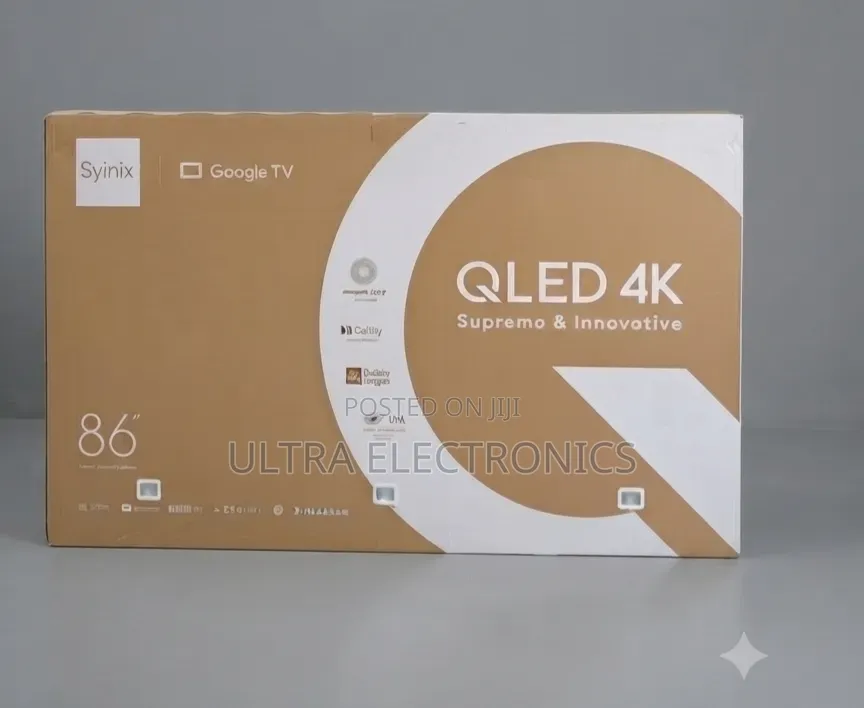 Syinix " QLED TV – Bigger Screen. Better Entertainment.