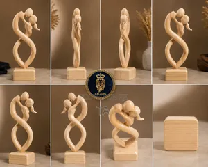 Handcrafted Wooden Couple Sculpture – A Timeless Symbol of Love