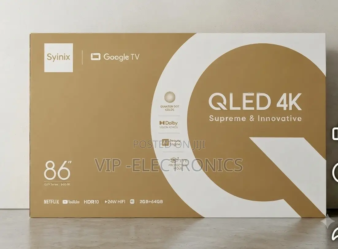 SyinixTV 86 Inch QLED Google Featuring Stunning Quantum Dot Color