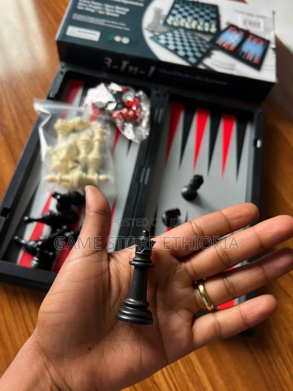 3in1 Magnetic Chess+ Checkers + Backgammon 3በ1 ማግኔቲክ [ ቼዝ + ዳማ +ባክጋመን