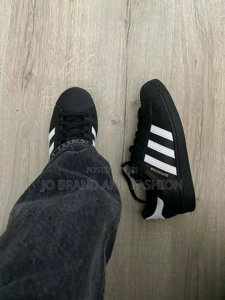 Black and White Adidas Superstars
