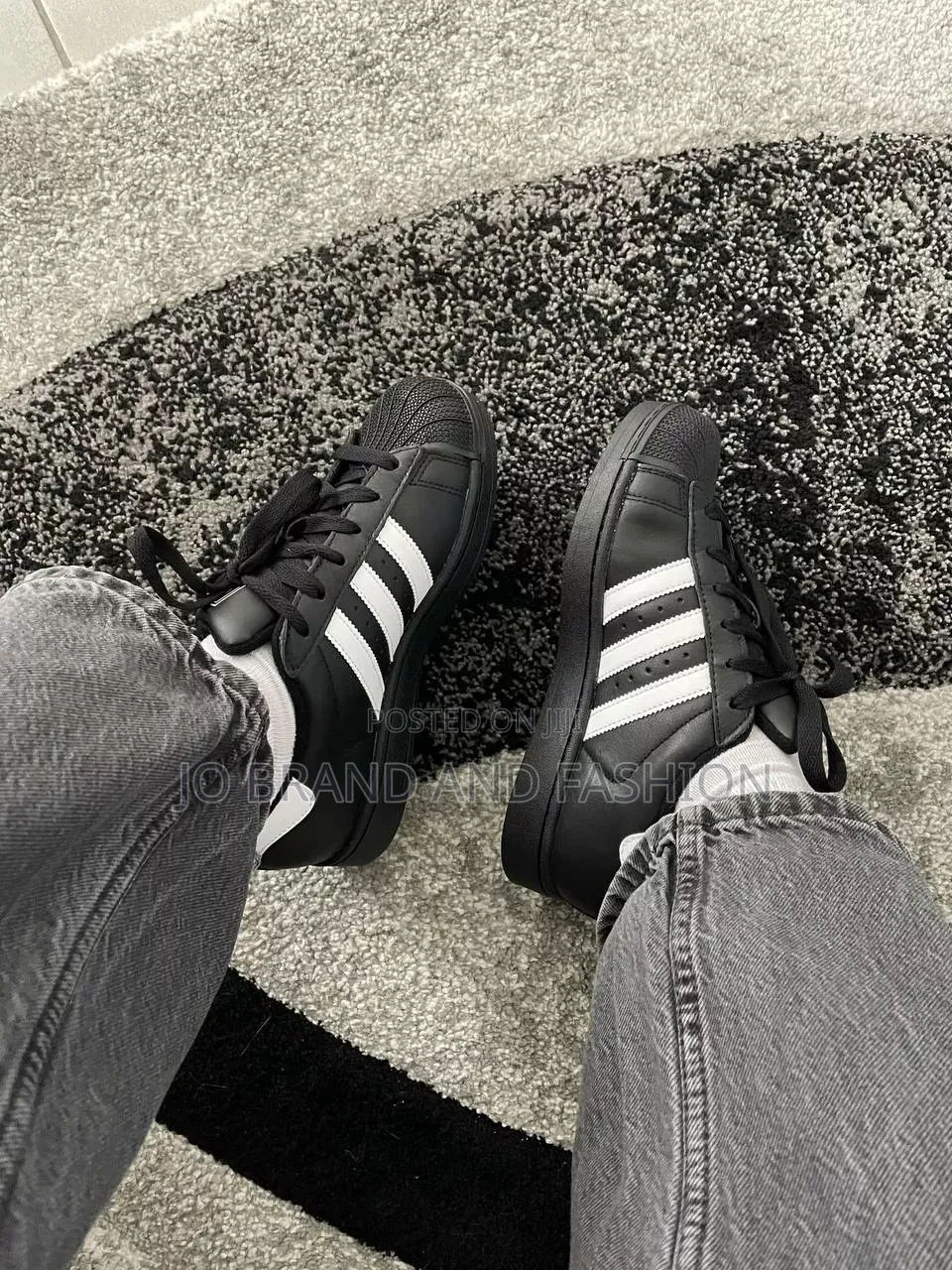 Black and White Adidas Superstars