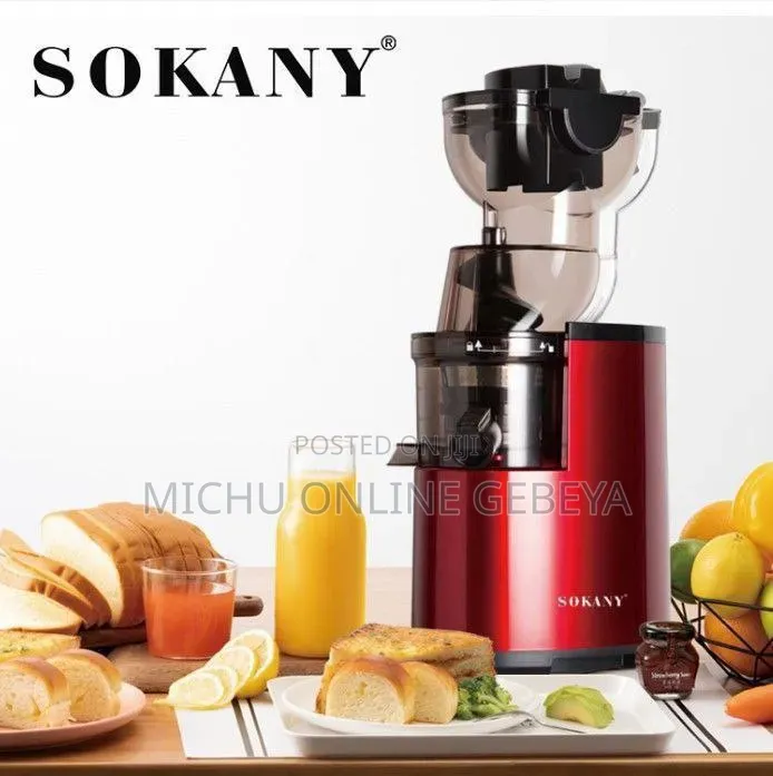 Sokany አንደ አፕል ያሉትን ጭማቂውን ለብቻ ልጣጩን ለብቻ የሚለይ Slow Juicer/Free Delivery