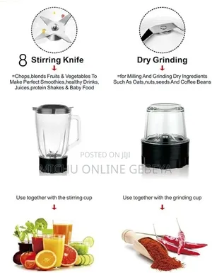 High Quality Sonifer 2 in 1 የጁስ መፍጫ Blender/ Free Delivery