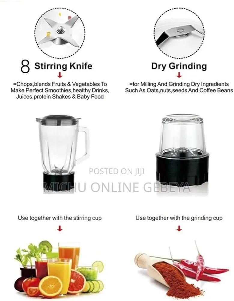 High Quality Sonifer 2 in 1 የጁስ መፍጫ Blender/ Free Delivery