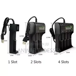 Universal 3.7V 18650 Charger Li-Ion Battery USB Independent 4 Slots
