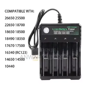 Universal 3.7V 18650 Charger Li-Ion Battery USB Independent 4 Slots