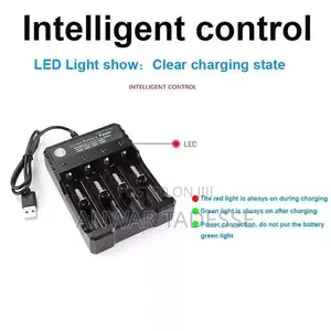 Universal 3.7V 18650 Charger Li-Ion Battery USB Independent 4 Slots