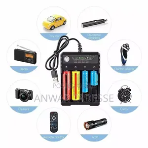Universal 3.7V 18650 Charger Li-Ion Battery USB Independent 4 Slots