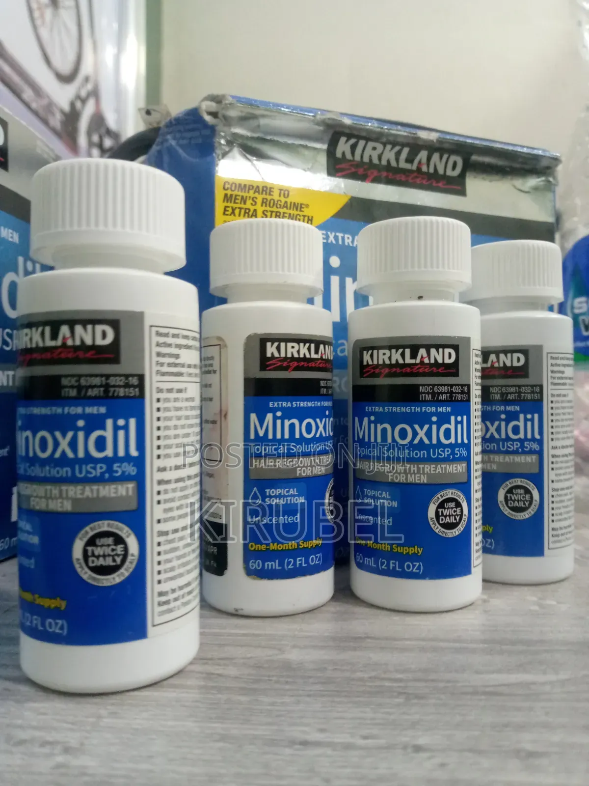 የፀጉር መፍትሄ Kirkland Minoxidil