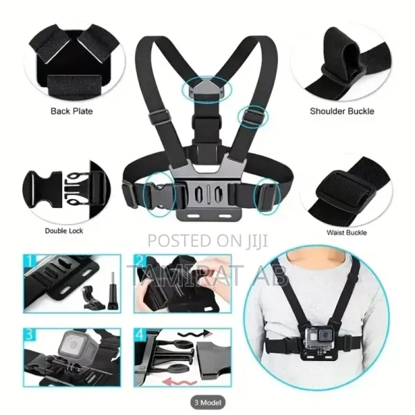 Plokama CX-10 Chest Mount Harness Strap for Action Cameras Smartphone