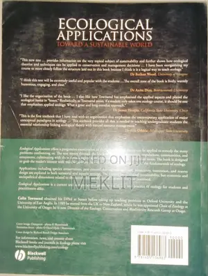 Ecological Applications Toward a Sustainable World