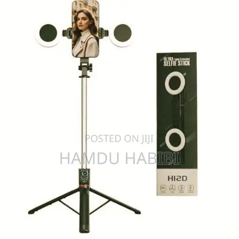All-in-One Selfie Stick Tripod With a Ring Light