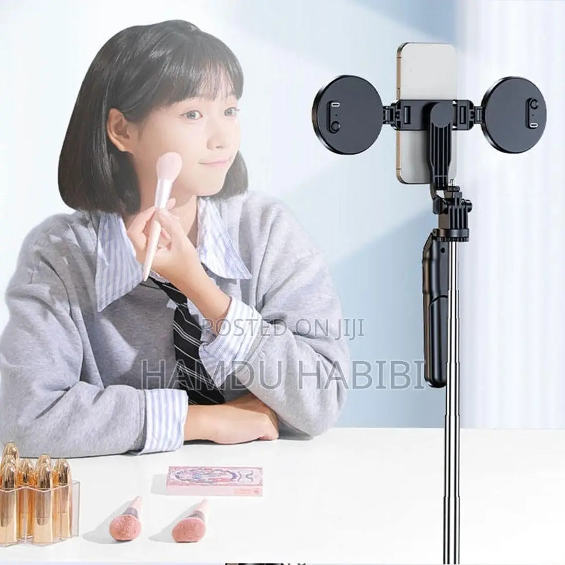 All-in-One Selfie Stick Tripod With a Ring Light