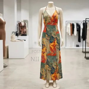 Multicolor Halter Neck Dress