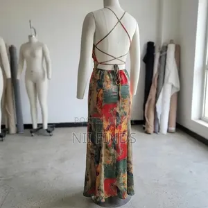 Multicolor Halter Neck Dress