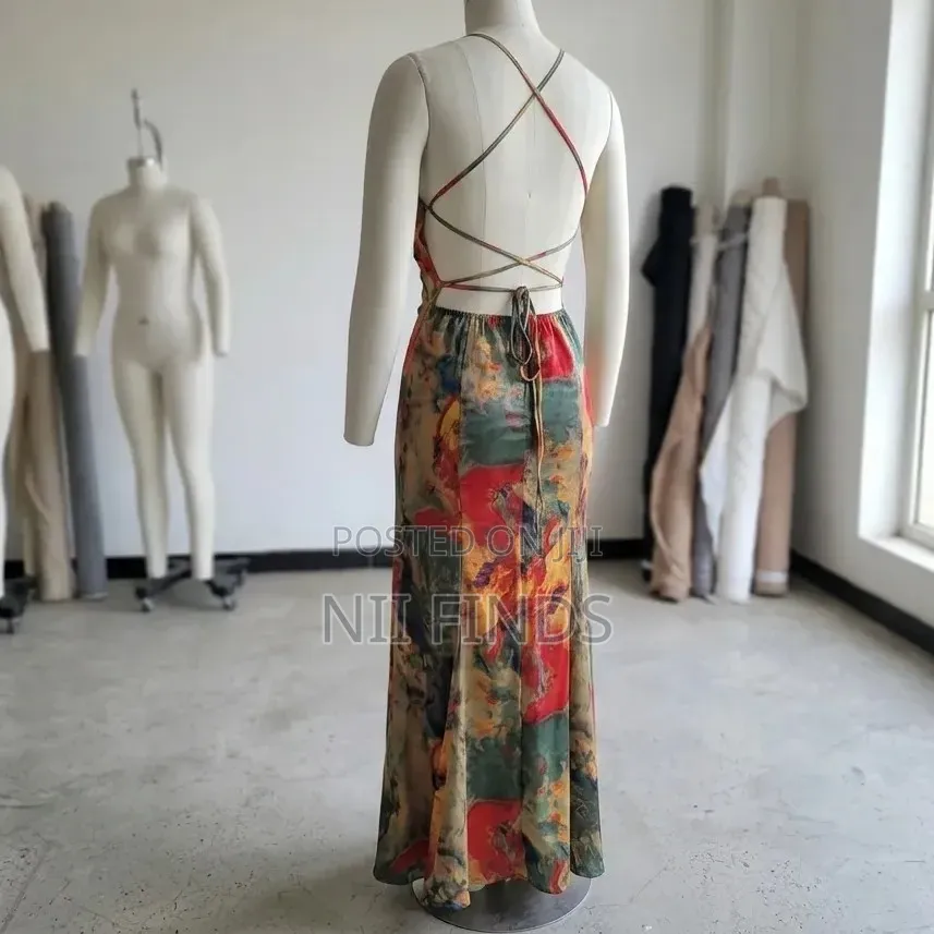 Multicolor Halter Neck Dress