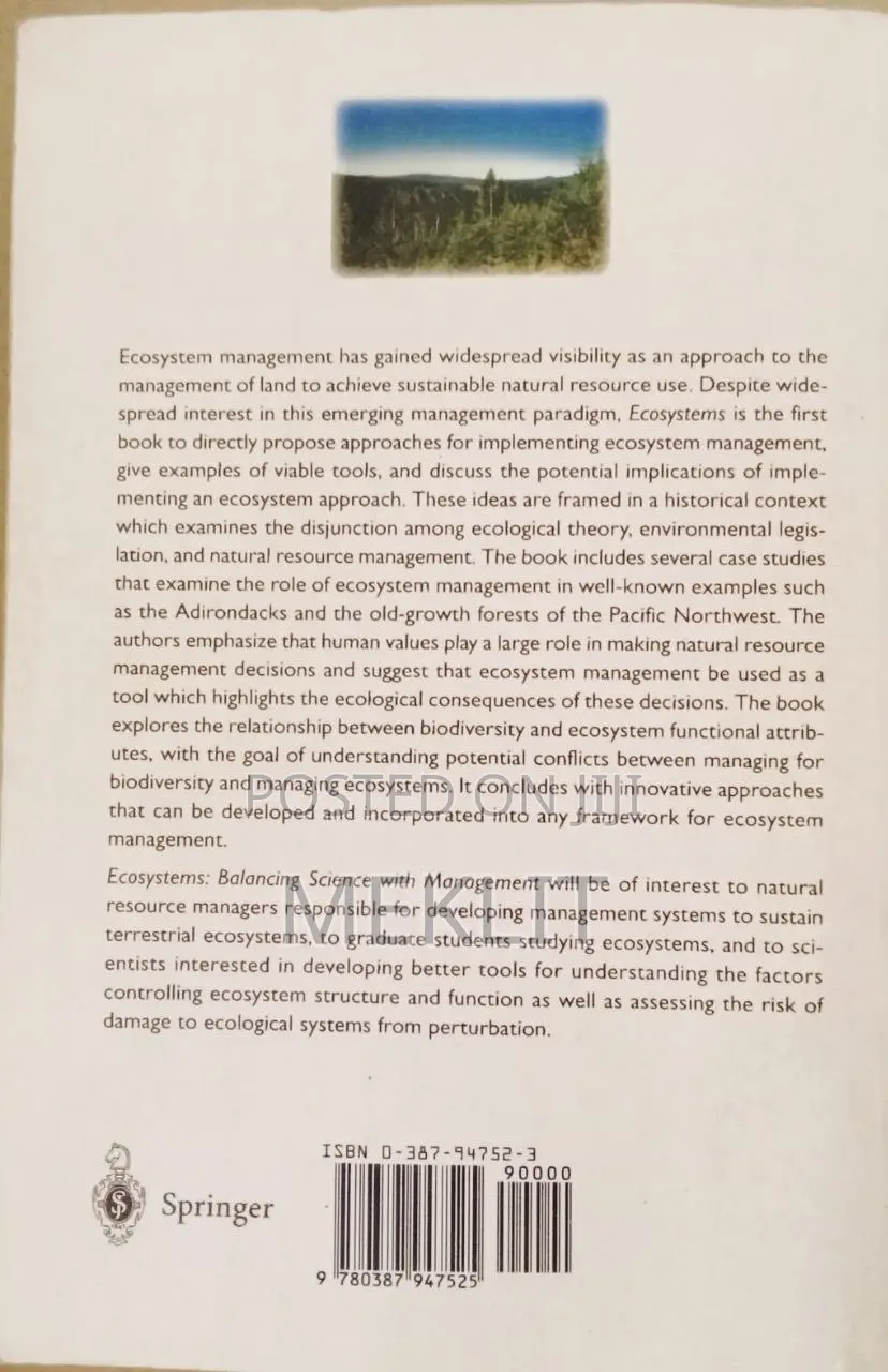Ecosystems Balancing Science With Managnment