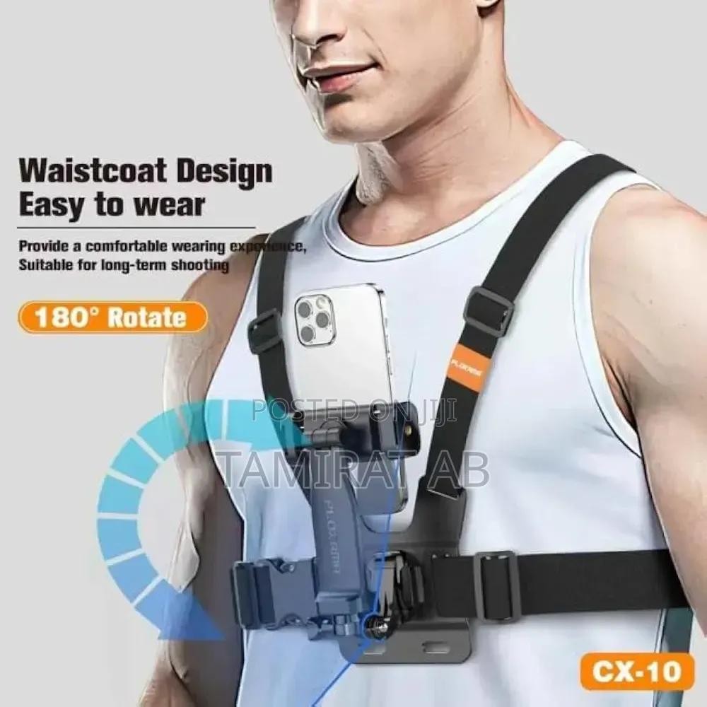 Plokama CX-10 Chest Mount Harness Strap for Action Cameras Smartphone