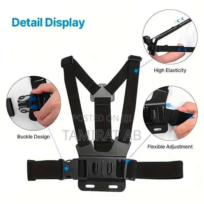 Plokama CX-10 Chest Mount Harness Strap for Action Cameras Smartphone