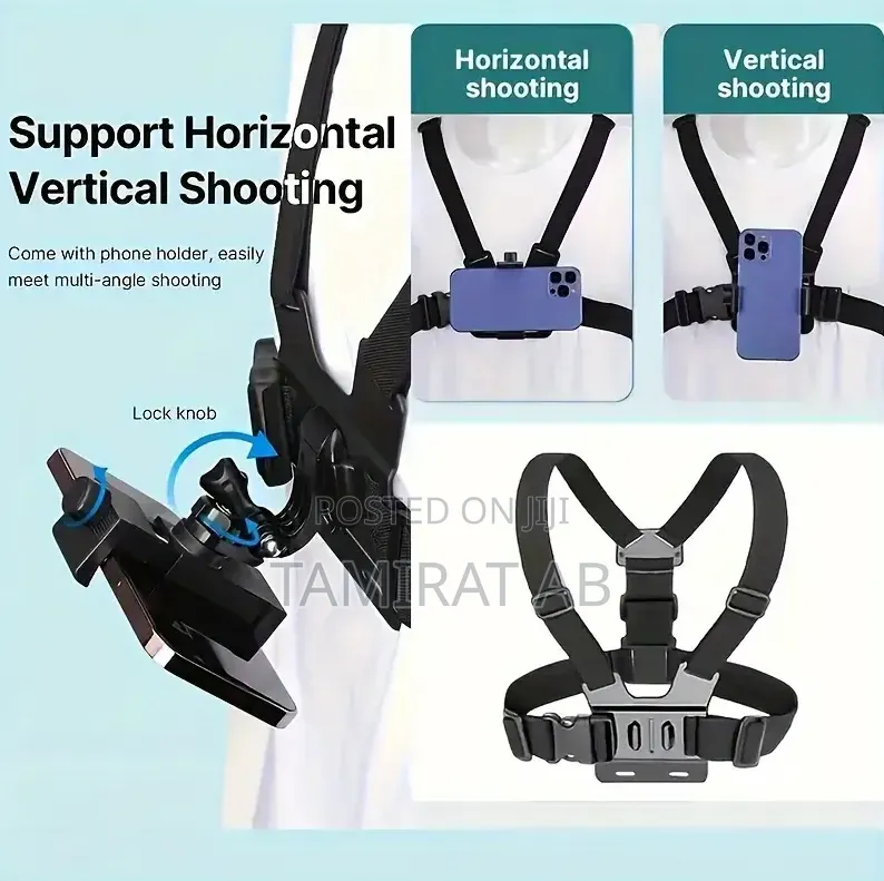 Plokama CX-10 Chest Mount Harness Strap for Action Cameras Smartphone