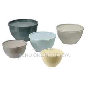 Ikea Bowl With Lid, Set of 5, Mixed Colours Comprises/ Free Delivery