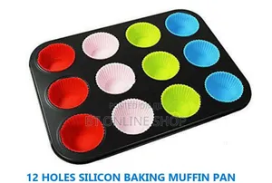 12 Holes Silicone Baking Muffin Pan