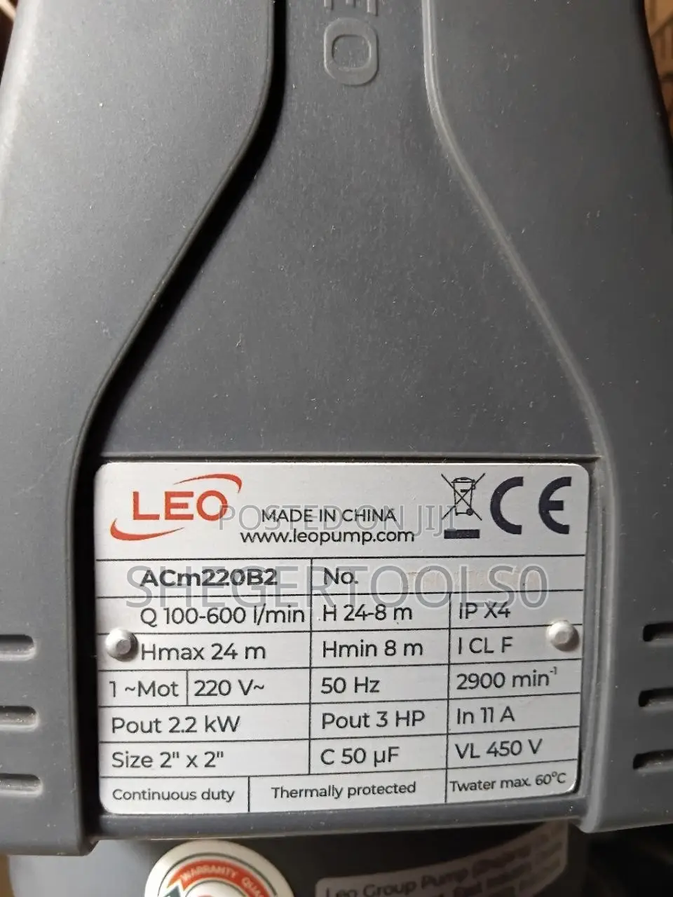 Leo Water'pump 3hp