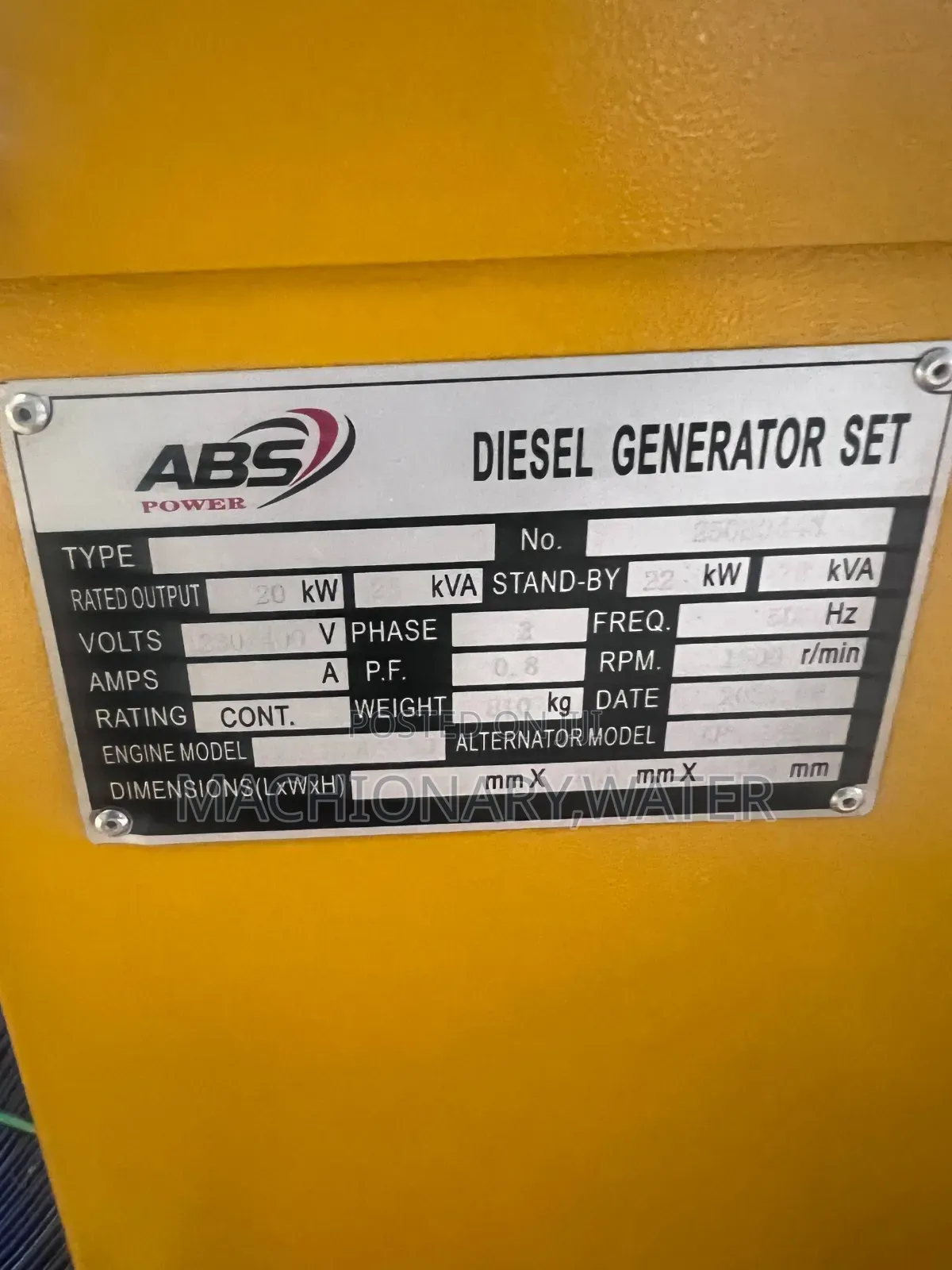 Diesel Silent Generator Abs Power 28(kva)22kw