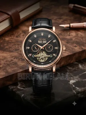Tevise Men's Automatic Business Watch Featuring a Black Dial