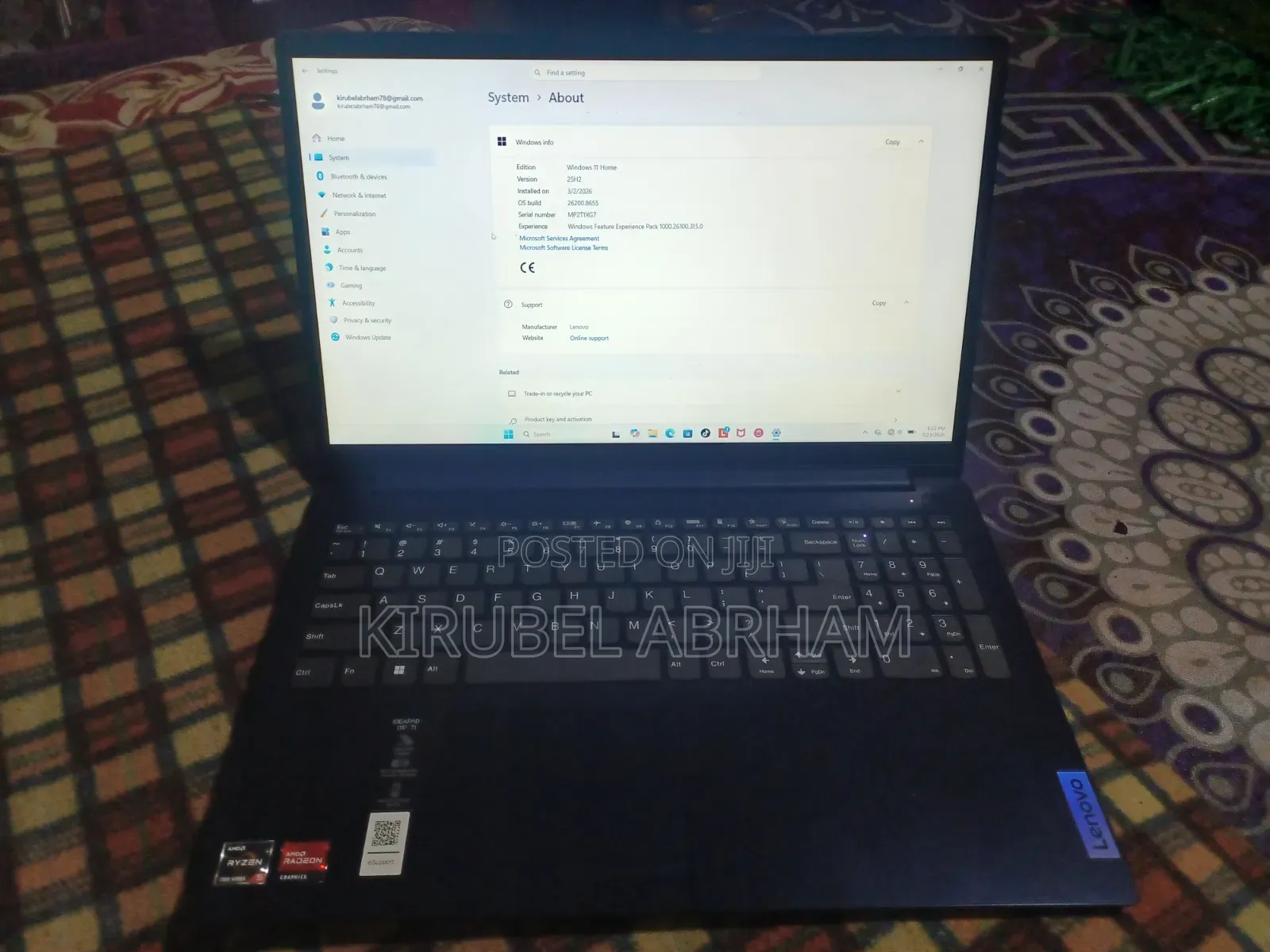 Laptop 8GB AMD Ryzen 5 SSD 256GB