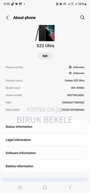 Samsung Galaxy S22 Ultra 128 GB Black
