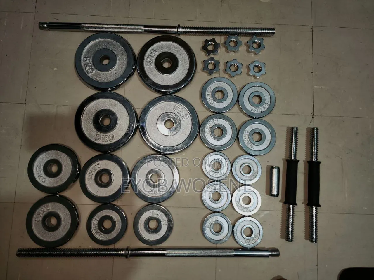 50KG Chrome Barbell Dumbbell Set for Sale Free Delivery