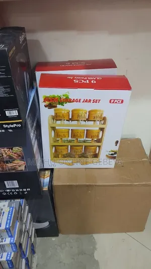 9 በ 1 የሆነ የቅመማ ቅመም ማስቀመጫ 9Pcs Glass Storage Jar Set/ Free Delivery