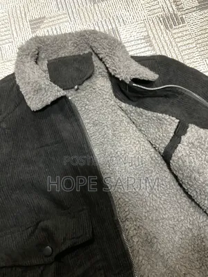 Black Corduroy Sherpa Jacket: