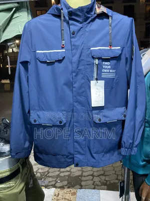 Blue Waterproof Windbreaker: