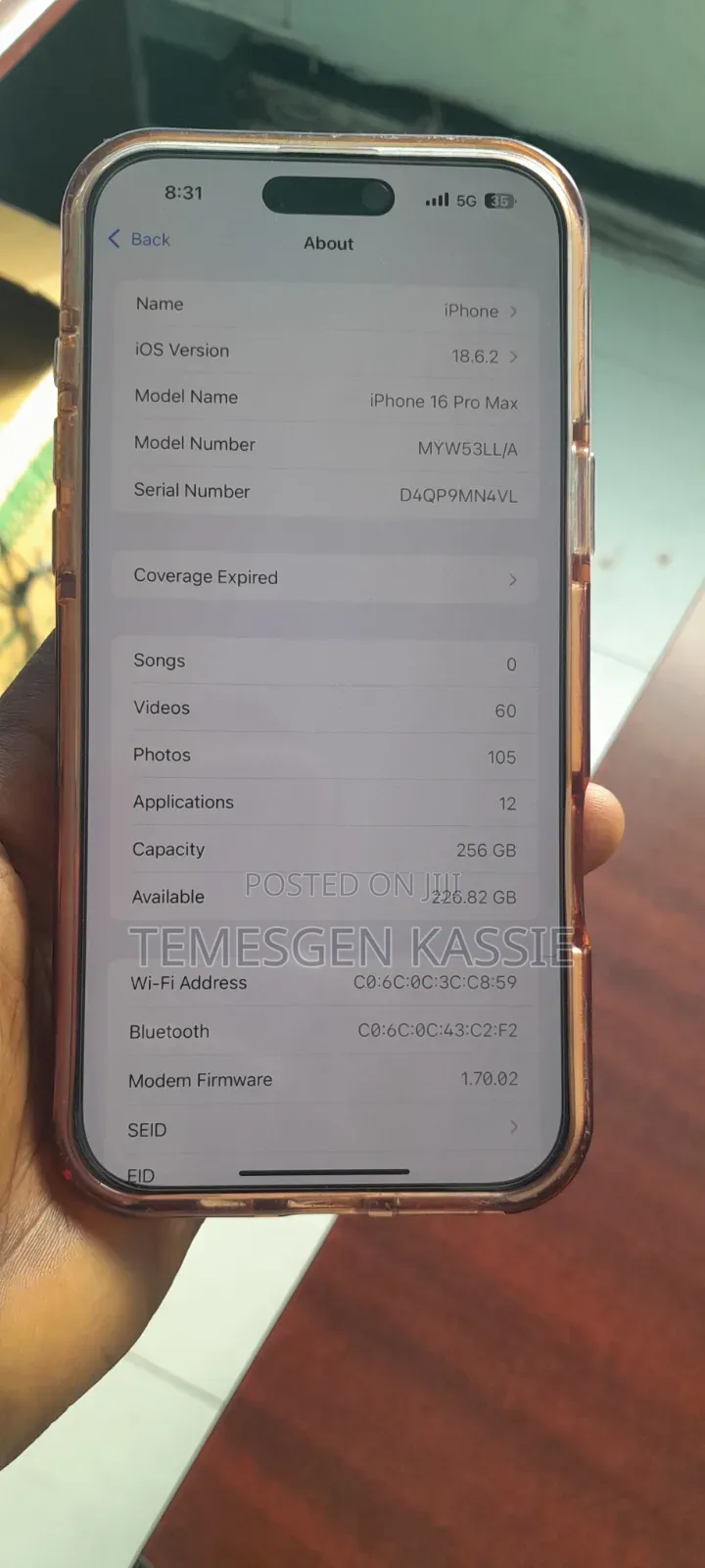 New Apple iPhone 16 Pro Max 256 GB Silver