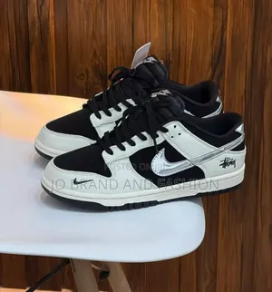 Nike #Dunk SB #Low X #Stussy "Black X White" Unisex Shoes