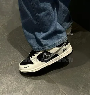 Nike #Dunk SB #Low X #Stussy "Black X White" Unisex Shoes