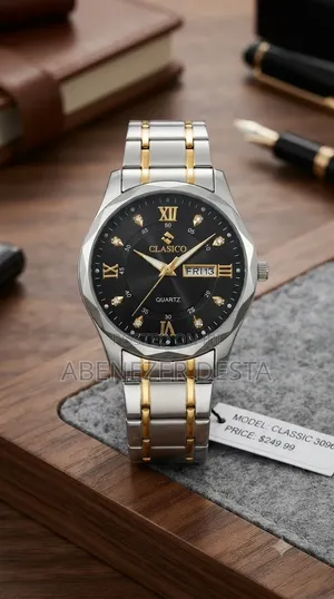 Classicomen's Watch Features a Two- Tone Stainless Steel Strap