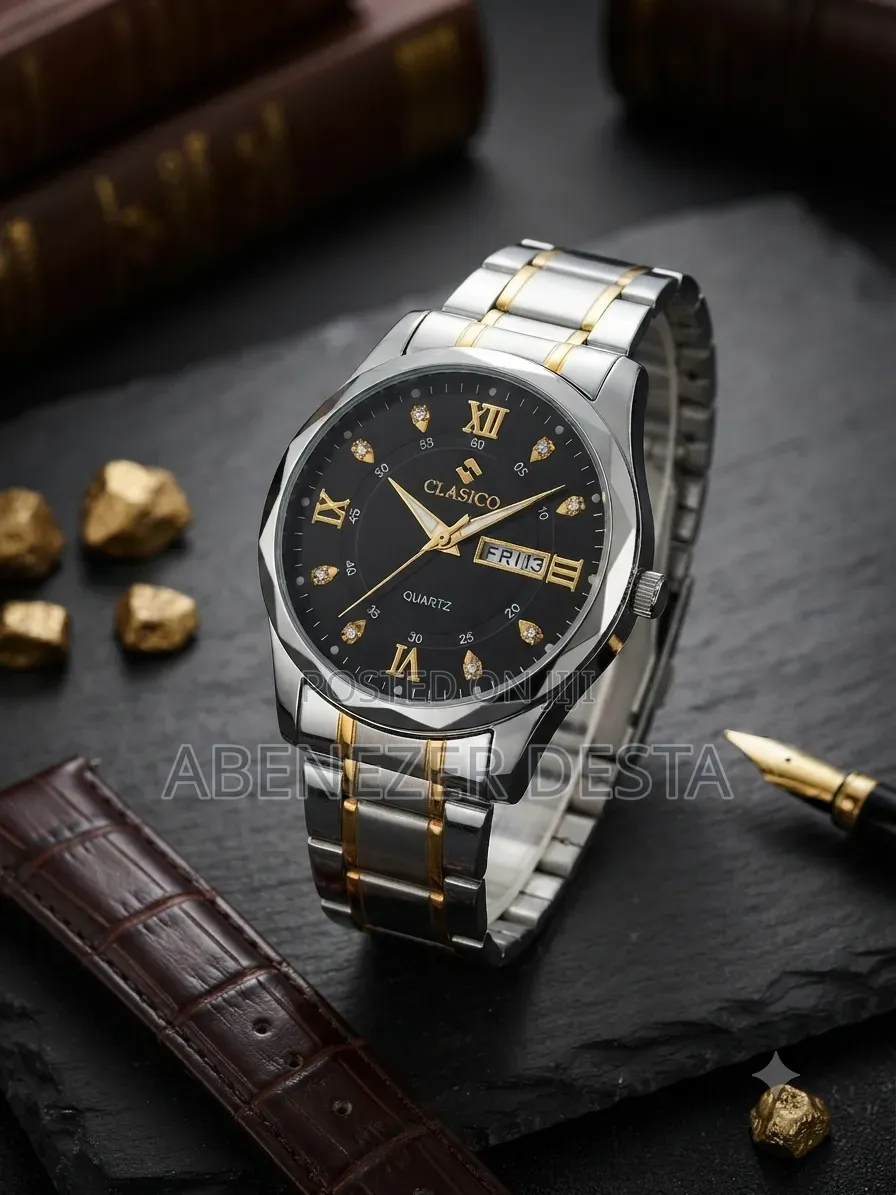 Classicomen's Watch Features a Two- Tone Stainless Steel Strap