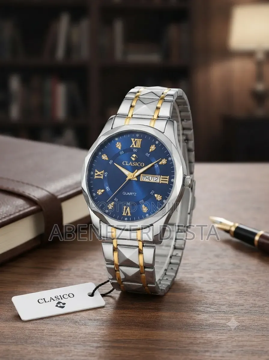 Luxury Wristwatch Features a Striking Blue Dial With Luminous Hands