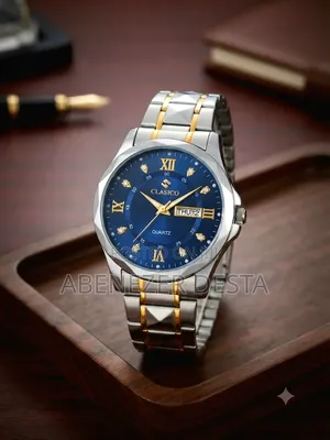Luxury Wristwatch Features a Striking Blue Dial With Luminous Hands