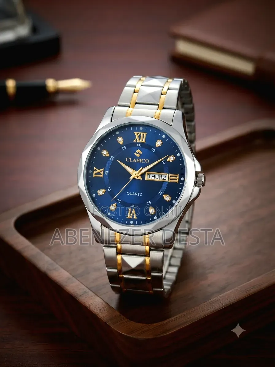Luxury Wristwatch Features a Striking Blue Dial With Luminous Hands
