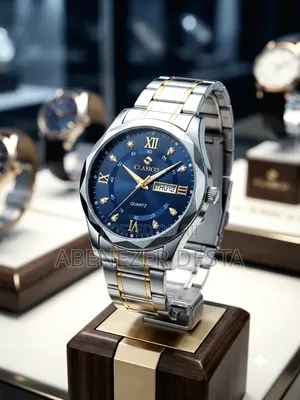 Luxury Wristwatch Features a Striking Blue Dial With Luminous Hands