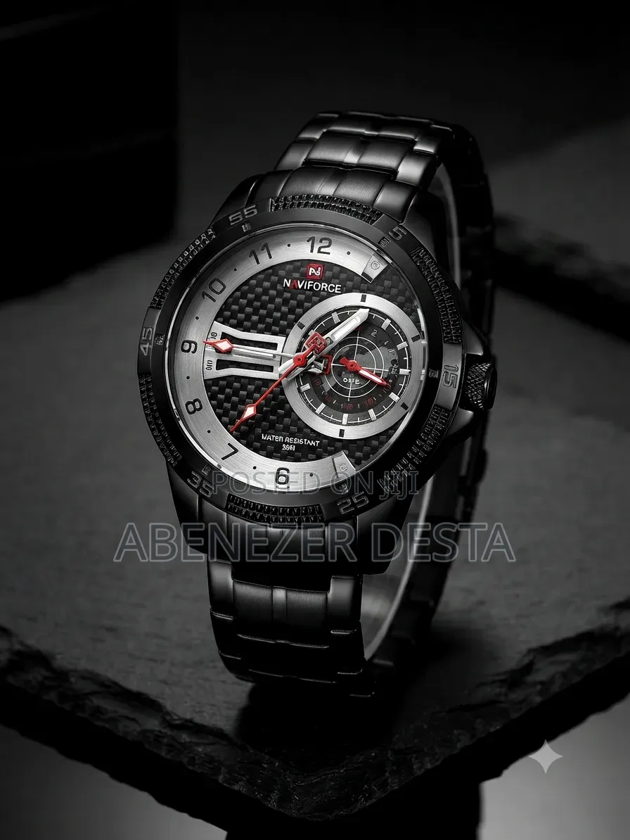 Naviforce Men's Watch (NF9206-B-B), Featuring a Black Stainless Steel