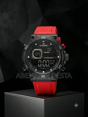 Naviforce NF9241T Featuring a Black Case and a Vibrant Red Silicone