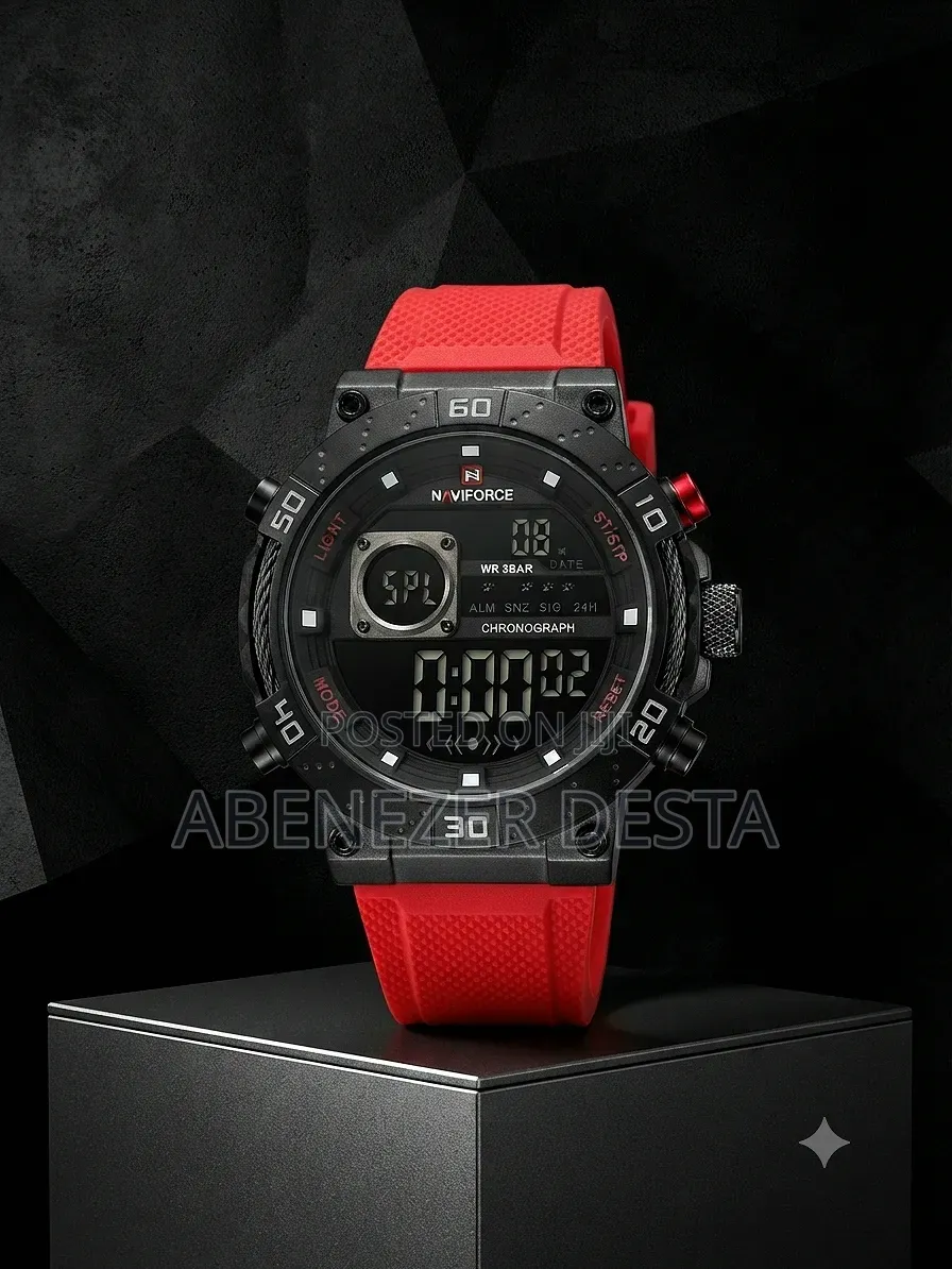 Naviforce NF9241T Featuring a Black Case and a Vibrant Red Silicone